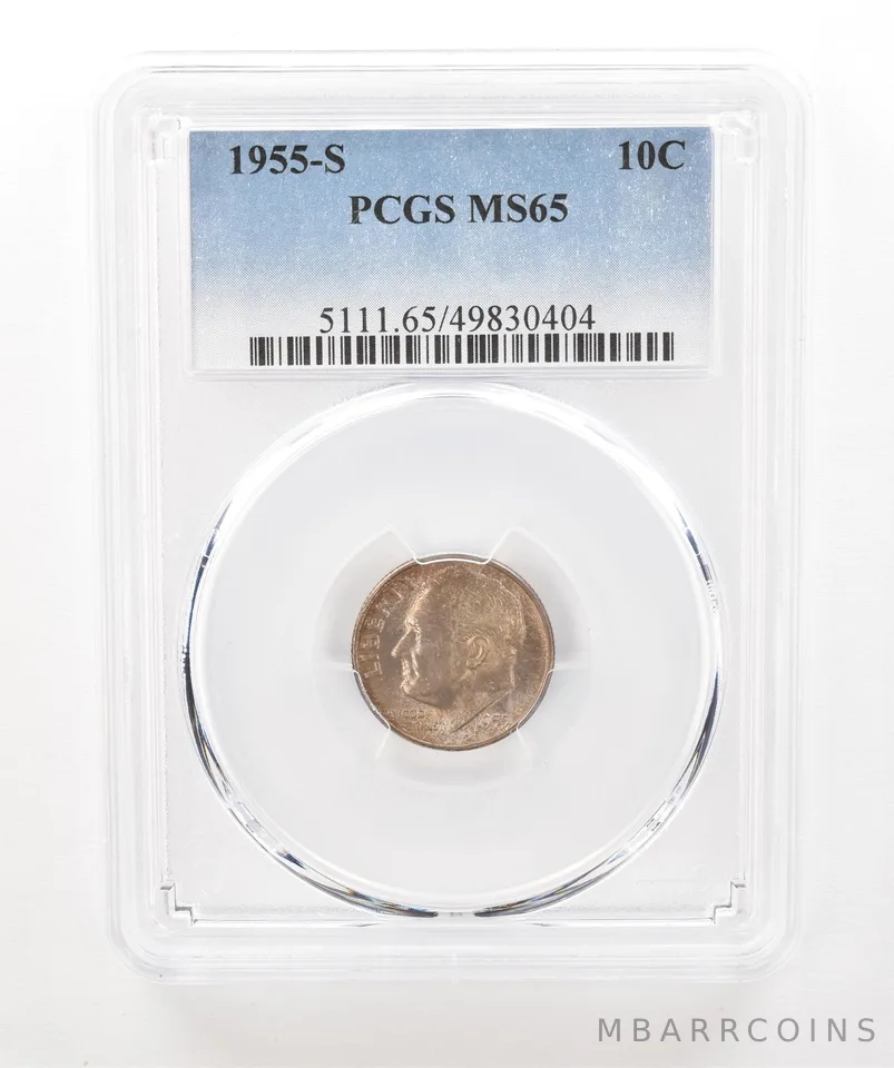 1955-S Roosevelt Dime MS65 PCGS Beautiful Tone *5220