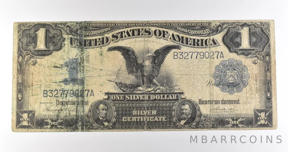 1899 $1 Silver Certificate Black Eagle Blue Seal Large Note Fr#233 *4627