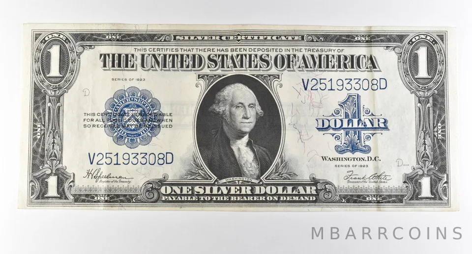1923 $1 Silver Certificate Large Note Blue Seal *2926