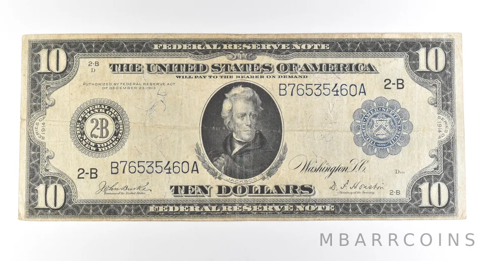 1914 $10 New York NY FRN Large Note Blue Seal *2799