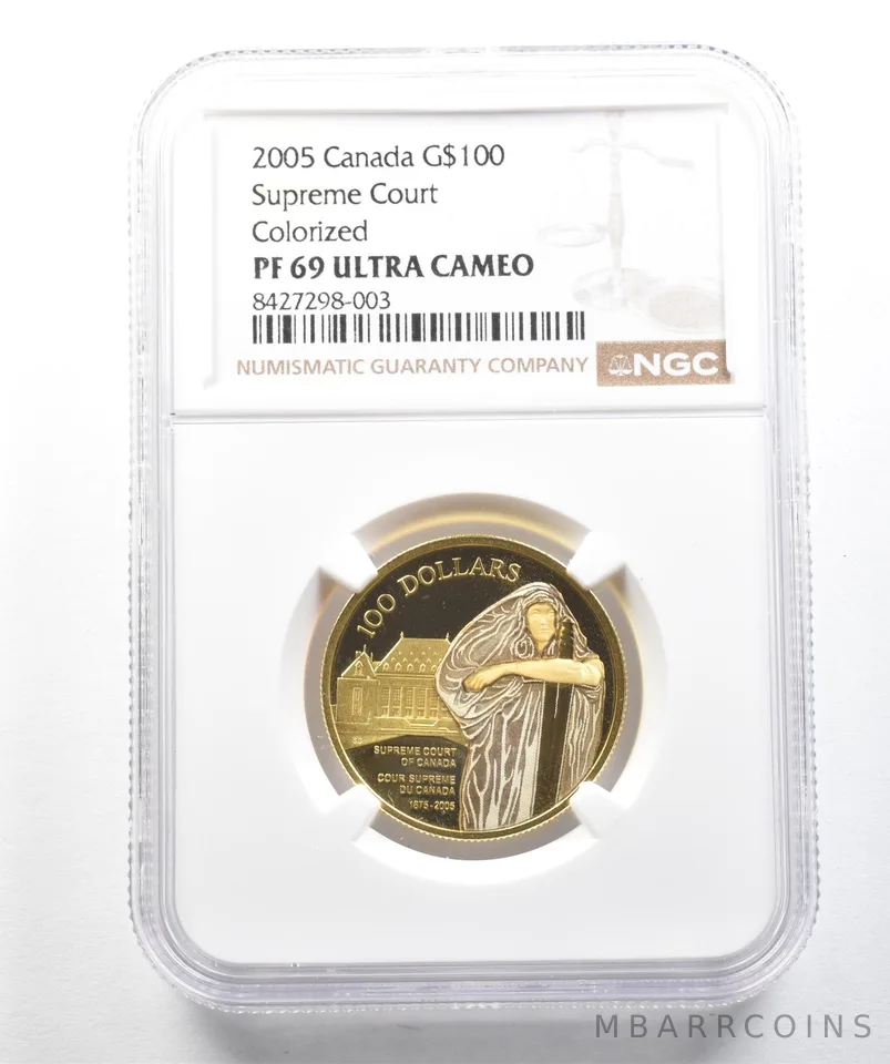 2005 Canada 100 Dollars Gold Supreme Court Colorized PF69 UCAM NGC *2489