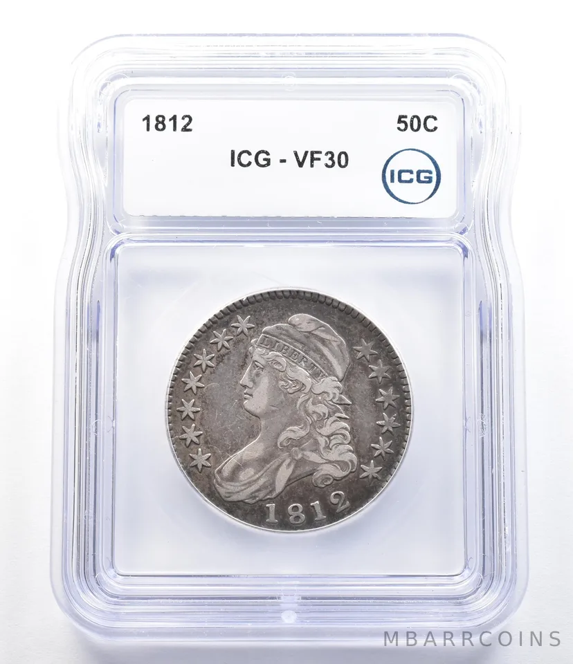 1812 Capped Bust Half Dollar VF30 ICG *6946