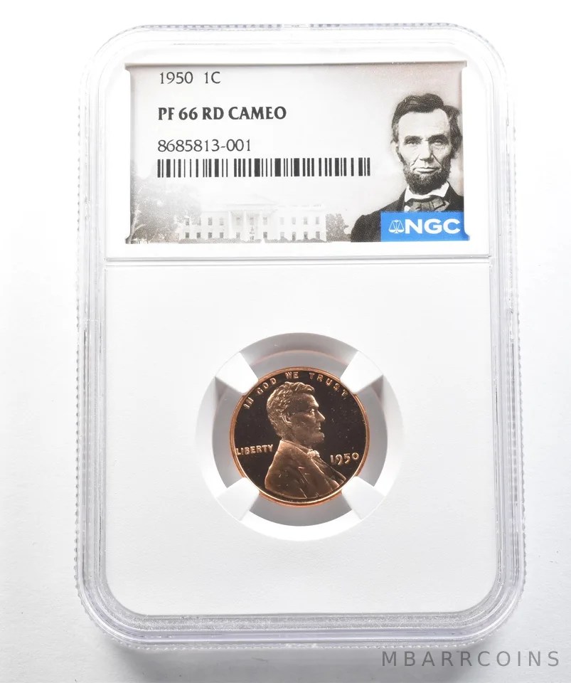 1950 Lincoln Wheat Cent PF66 RD CAMEO NGC *2510