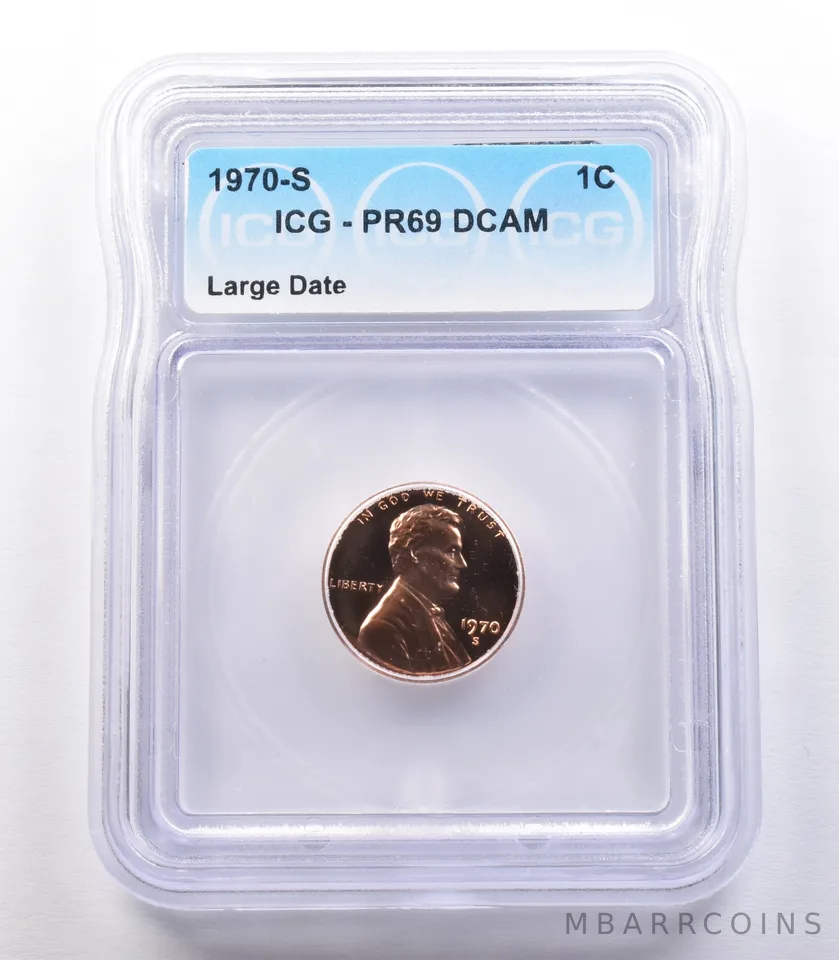 1970-S Lincoln Memorial Cent Large Date PR69 DCAM ICG *9776