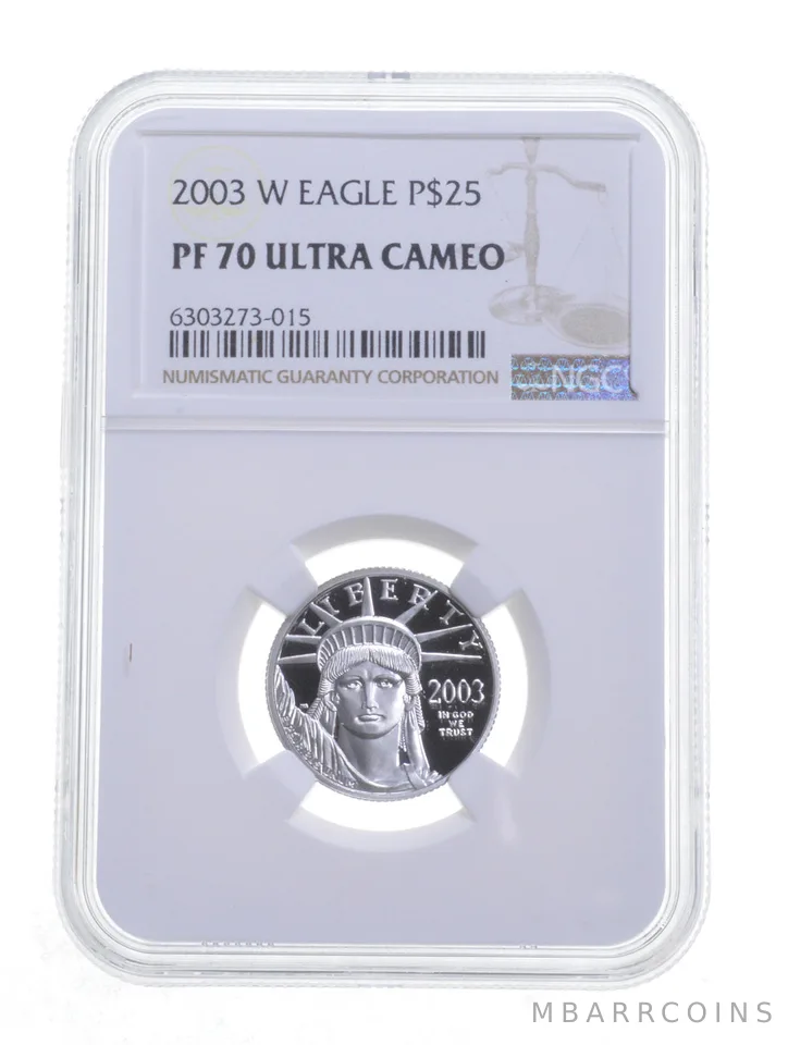 PF70 UCAM 2003-W $25 American Platinum Eagle - Graded NGC *6045
