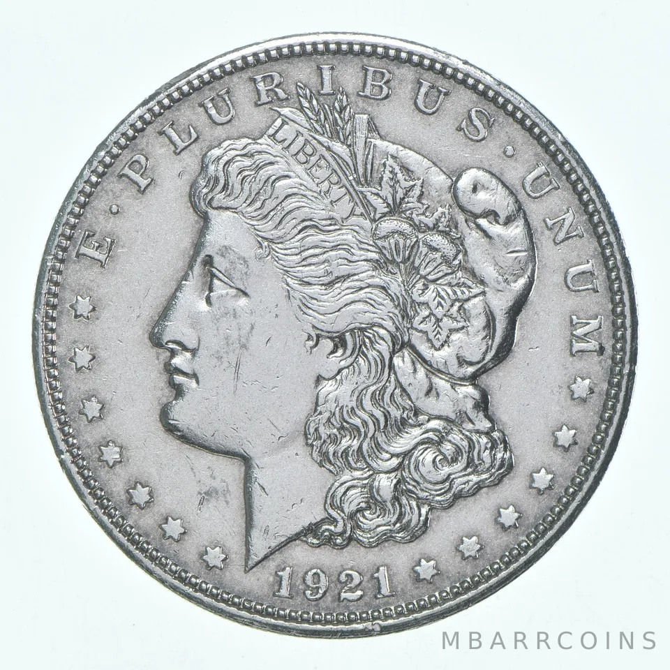 (1) 1921-D Morgan Silver Dollar 90% Bullion Polished XF-AU
