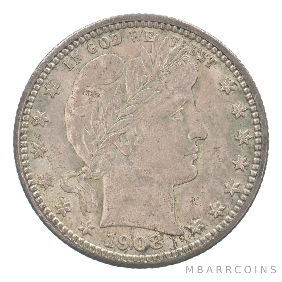 1908 Barber Quarter Beautiful Tone *9548