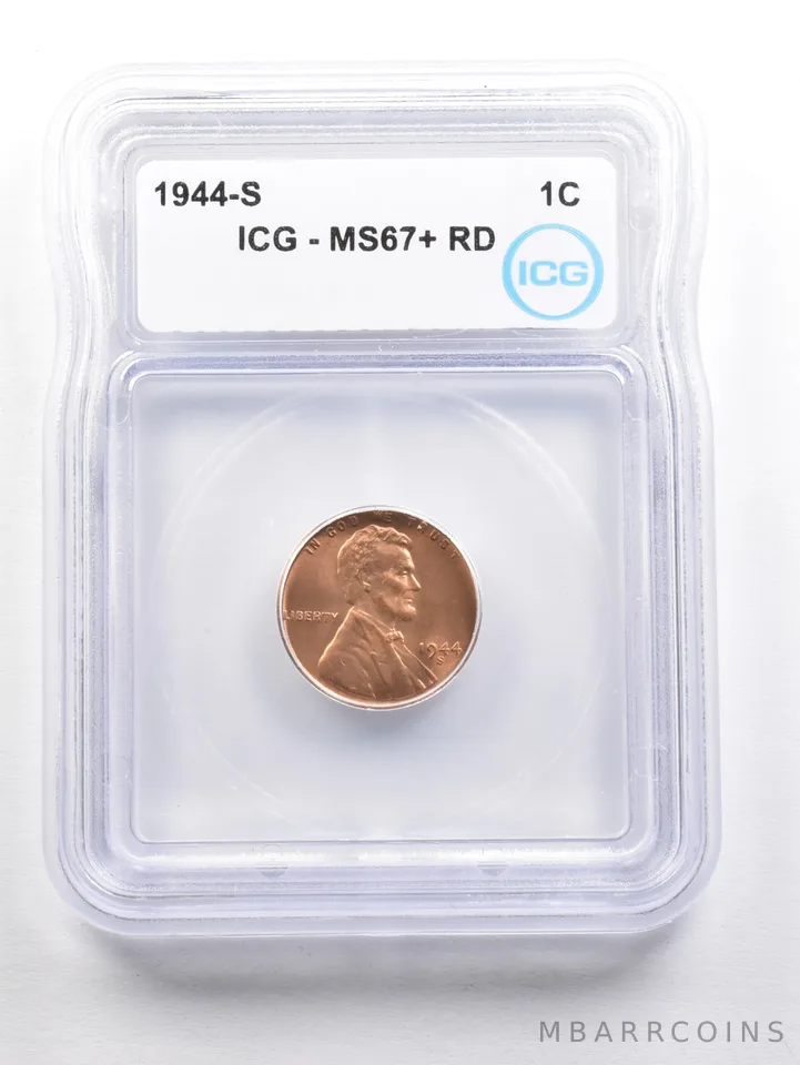 1944-S Lincoln Wheat Cent MS67+ RD ICG *6048