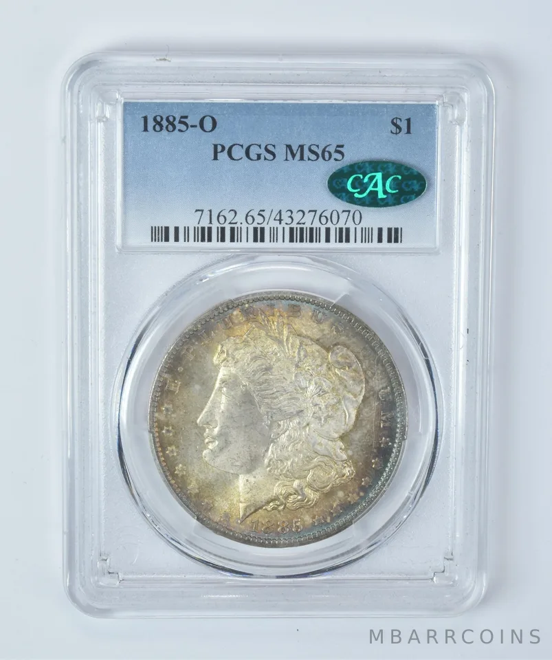 MS65 1885-O Morgan Silver Dollar CAC PCGS Beautifully Toned *5651