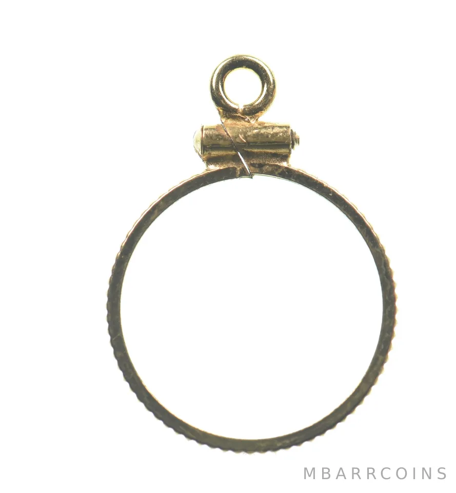 12K 15mm GF $1 Gold Dollar Piece Type 2 Coin Bezel Pendant Frame Edge *1380