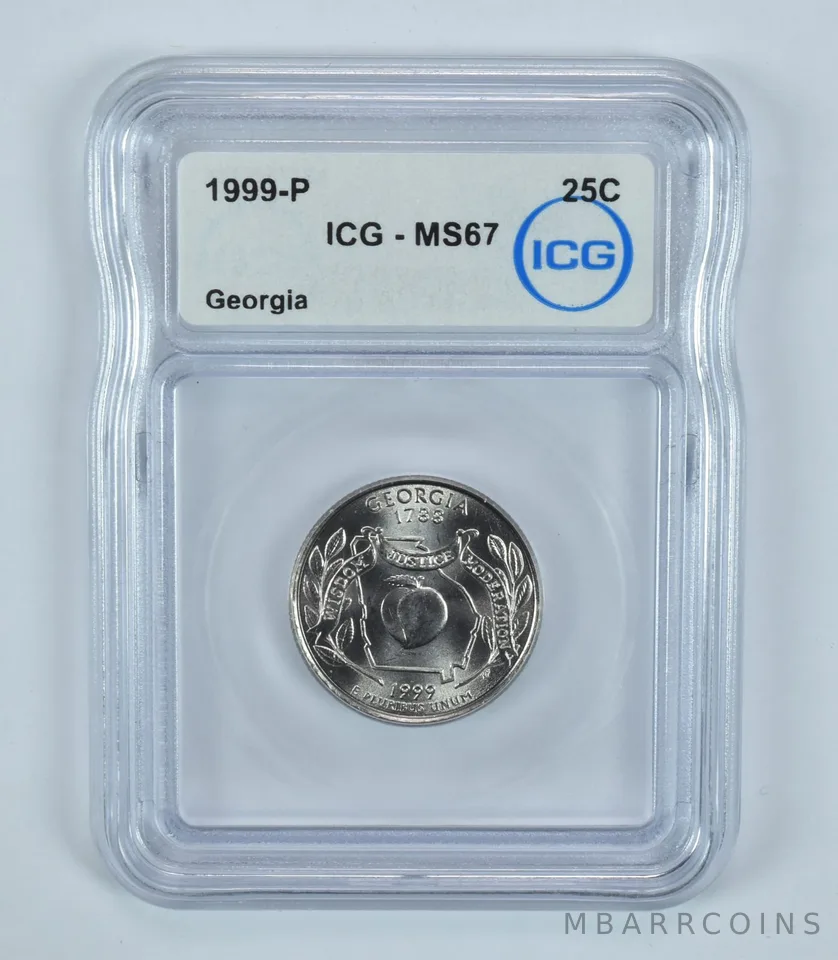 1999-P Washington State Quarter Georgia MS67 ICG