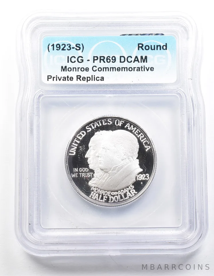 1923-S Monroe Half Dollar PR69 ICG Museum Gallery Strike a1260