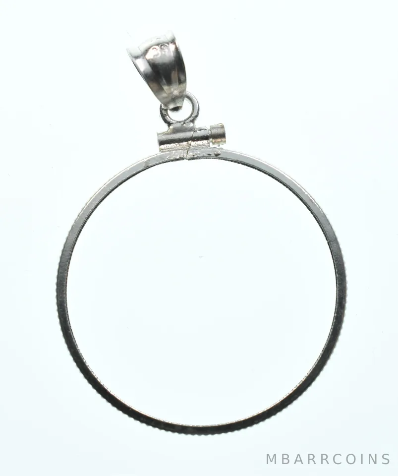 Sterling Silver 26 MM Susan B Anthony $1 Coin Bezel Pendant Frame Edge *2327