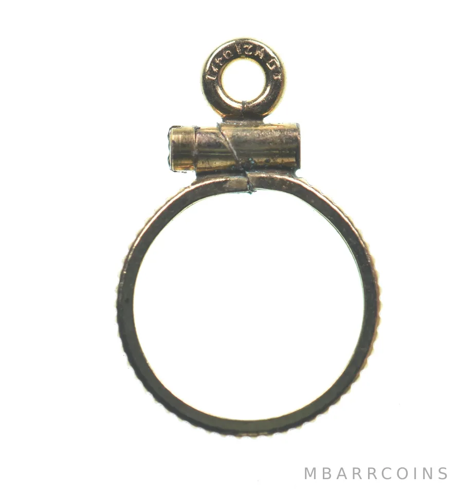 12K 10.3mm Gold Filled Token Coin Bezel Pendant Frame Edge *1407