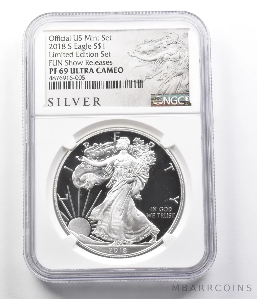 PF69 UCAM 2018-S American Silver Eagle FUN Show Releases LTD ED Set NGC a9227