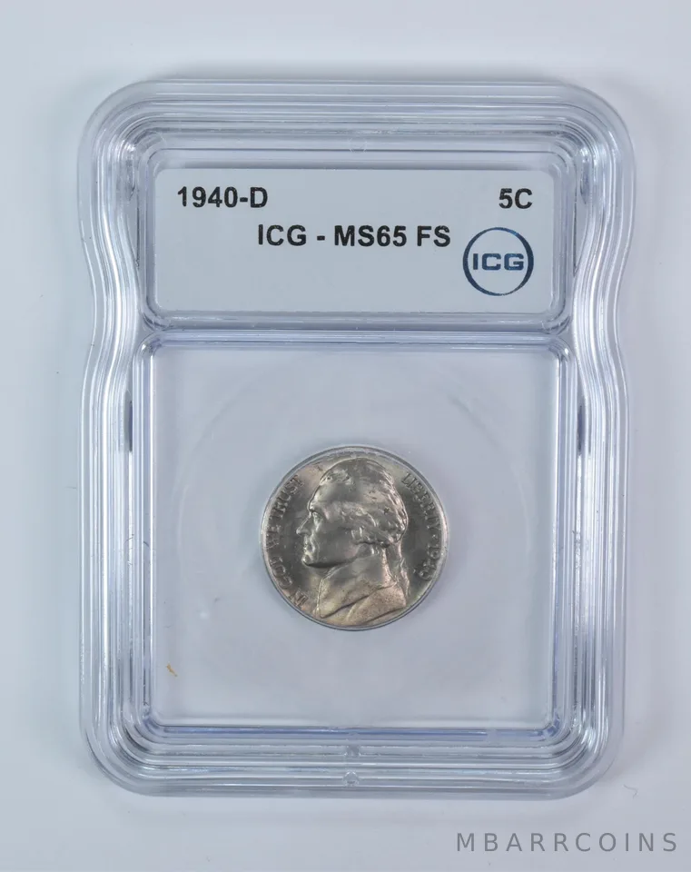 1940-D Jefferson Nickel MS65 FS ICG
