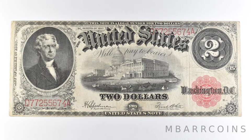 1917 $2 Legal Tender Large Note Red Seal FR#60 *0581