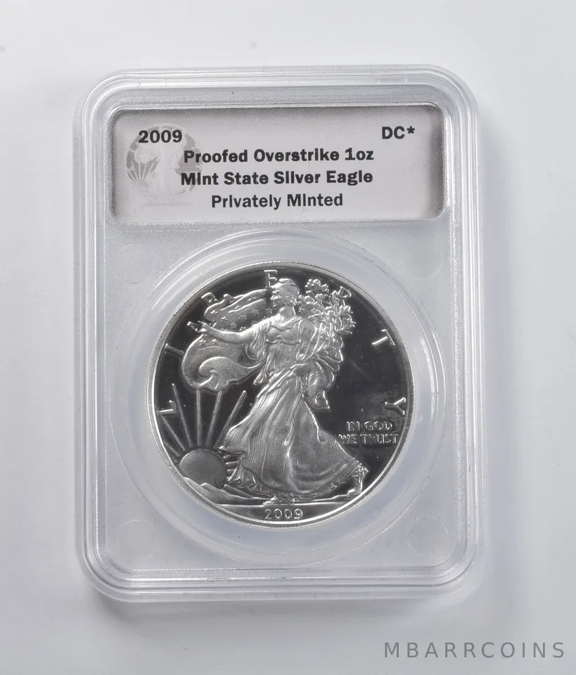 2009 DANIEL CARR Proof Overstrike AMERICAN SILVER EAGLE ~Total Mintage 800 *5937