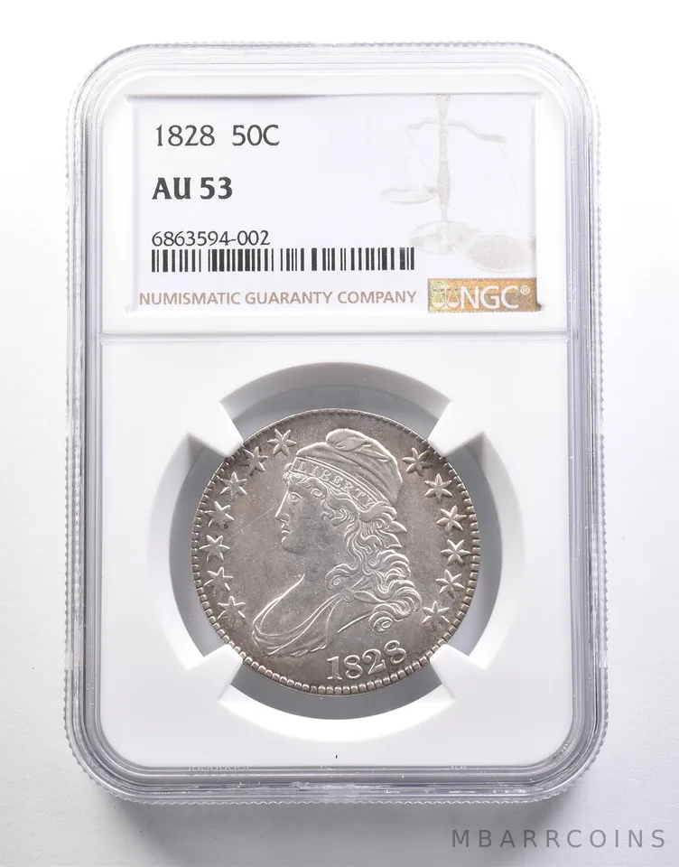 1828 Capped Bust Half Dollar AU53 NGC *6637