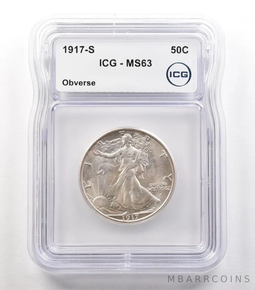 1917-S Walking Liberty Half Dollar Obverse MS63 ICG *5265