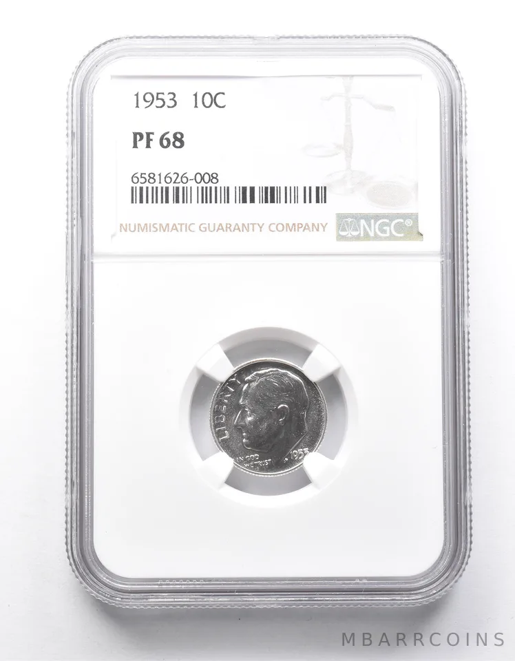 PF68 1953 Roosevelt Dime NGC *0003