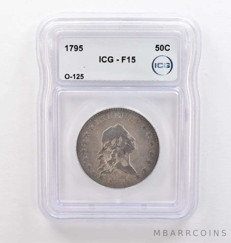 1795 Flowing Hair Half Dollar O-125 F15 ICG Beautiful Tone *9777