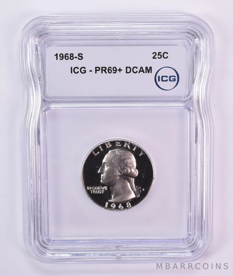 1968-S Washington Quarter PR69+ DCAM ICG
