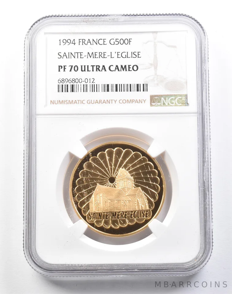 1994 France 500 Francs Gold Sainte-Mere-L'Eglise PF70 UCAM NGC *4052