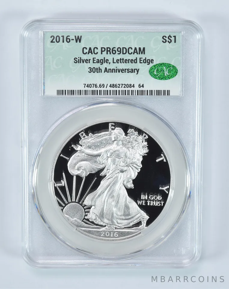 2016-W American Silver Eagle PR69 DCAM CAC CACg