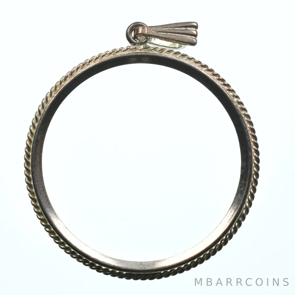 Sterling Silver 31 MM US Half Dollar Coin Bezel Pendant Frame Edge *2392