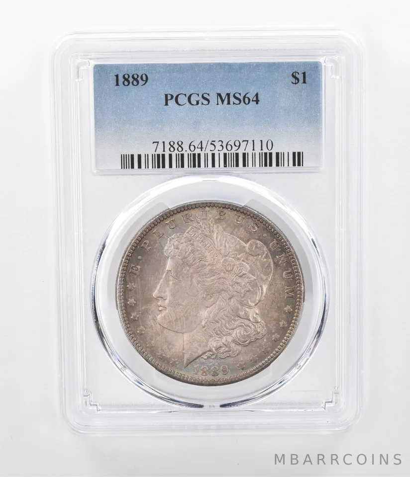 1889 Morgan Silver Dollar MS64 PCGS Beautiful Tone *1196