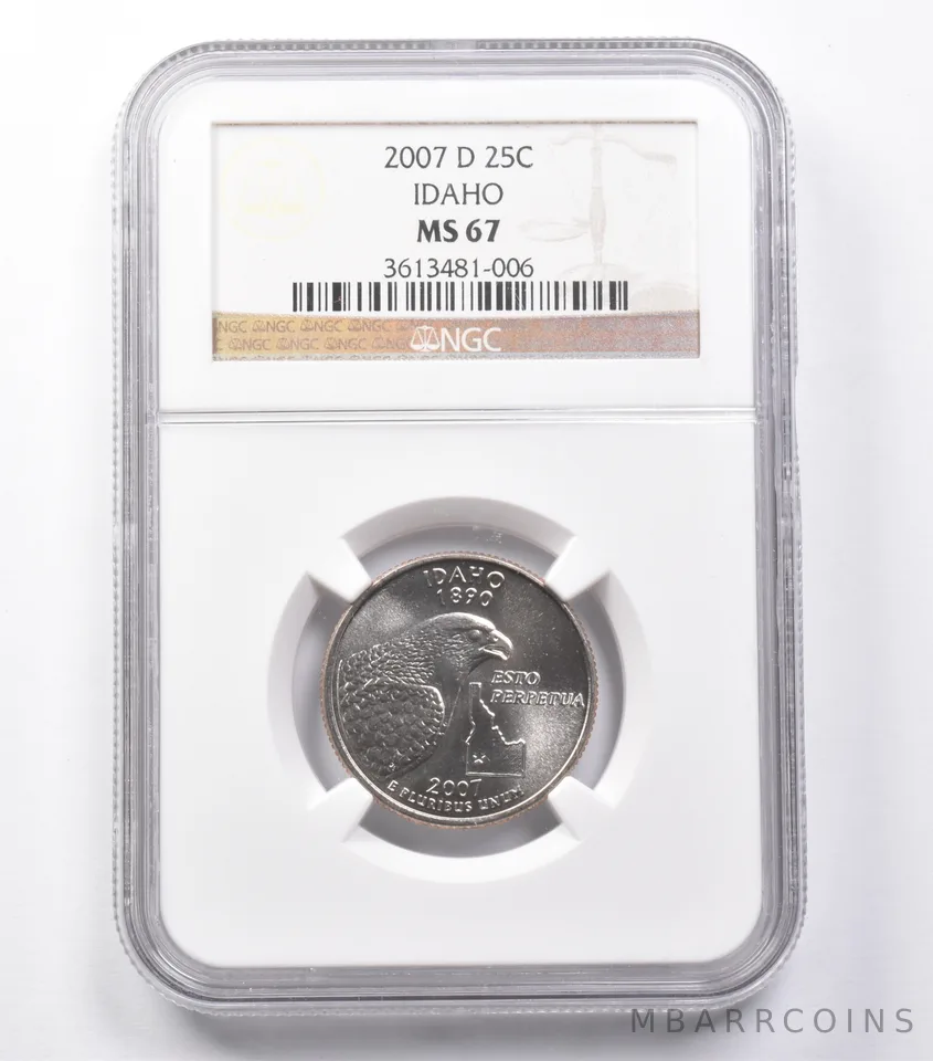 MS67 2007-D Washington State Quarter Idaho NGC *5408