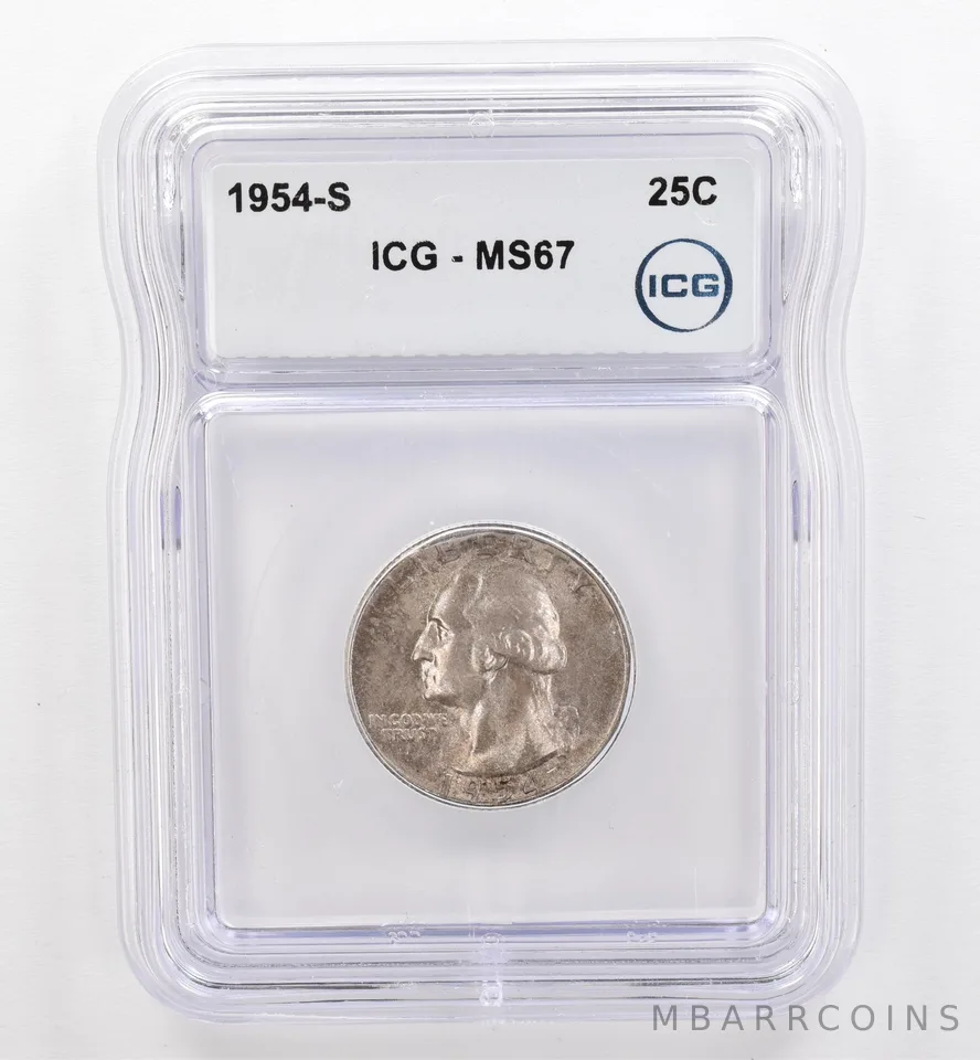 1954-S Washington Quarter MS67 ICG Beautiful Tone *9476