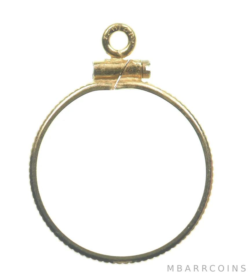12k 0.6 Gram Gold Filled 15.5mm Coin Bezel Pendant Frame Edge *4892