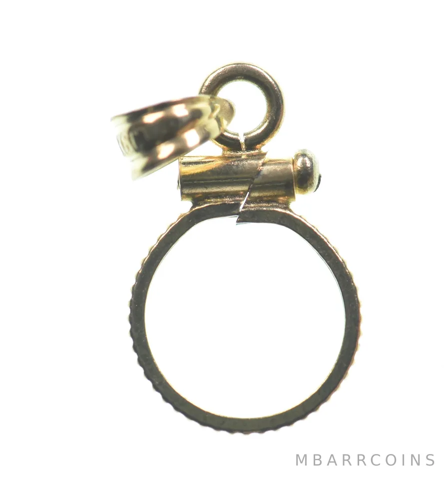 14K 9mm Gold Filled Token Coin Bezel Pendant Frame Edge *1424