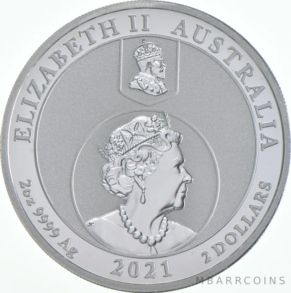 2021 Australia One Florin Two Shillings 2 Oz Silver