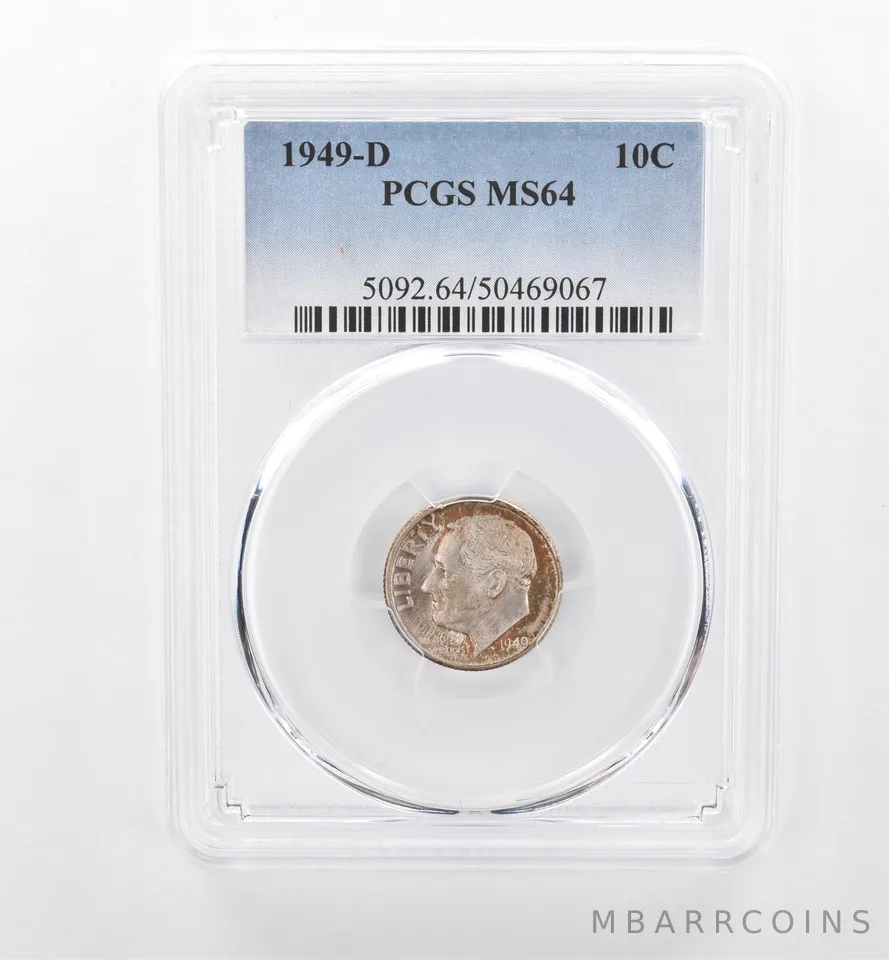 1949-D Roosevelt Dime MS64 PCGS Beautiful Tone *1870