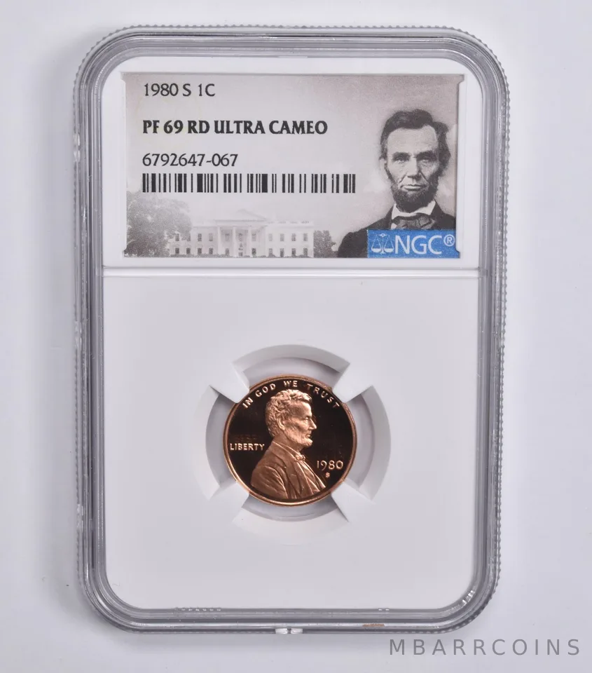 1980-S Lincoln Memorial Cent 1c PF69 RD UCAM NGC Special Lbl