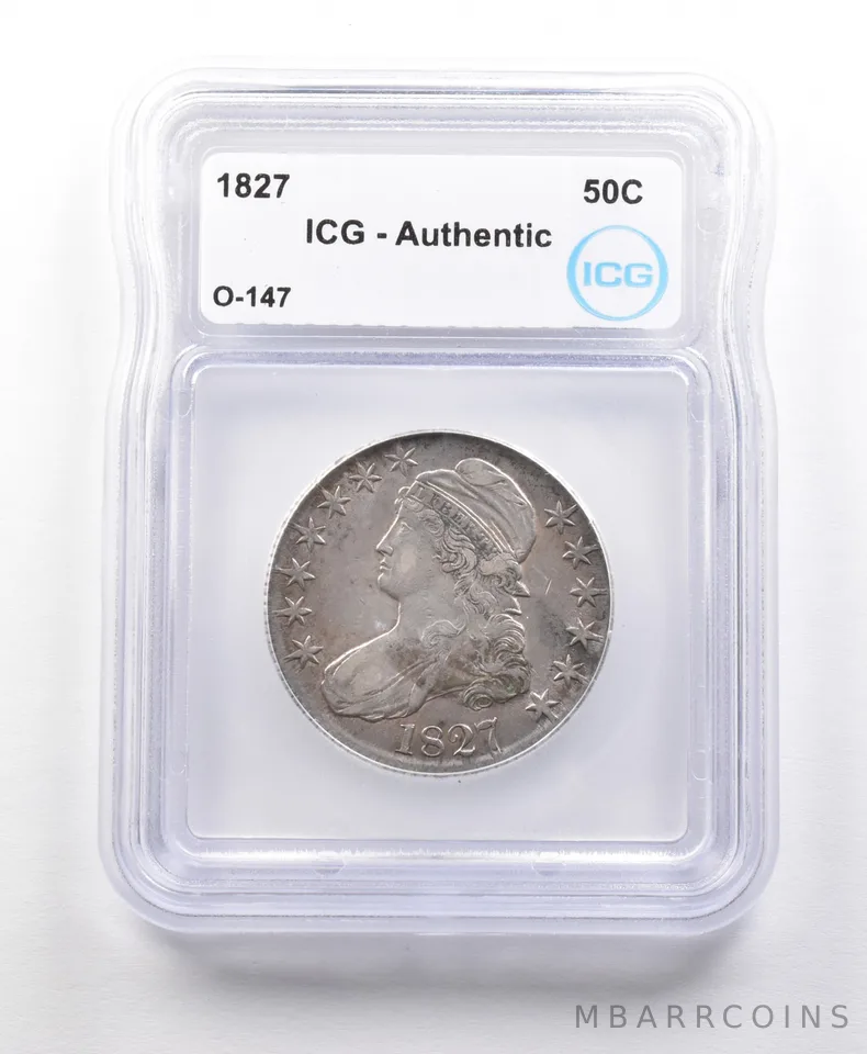 1827 Capped Bust Half Dollar O-147 Authentic ICG *5624