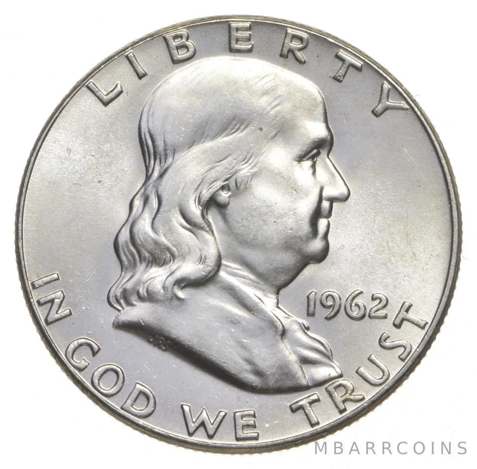 Choice Unc 1962-P Franklin Half Dollar Gem BU From Original Roll