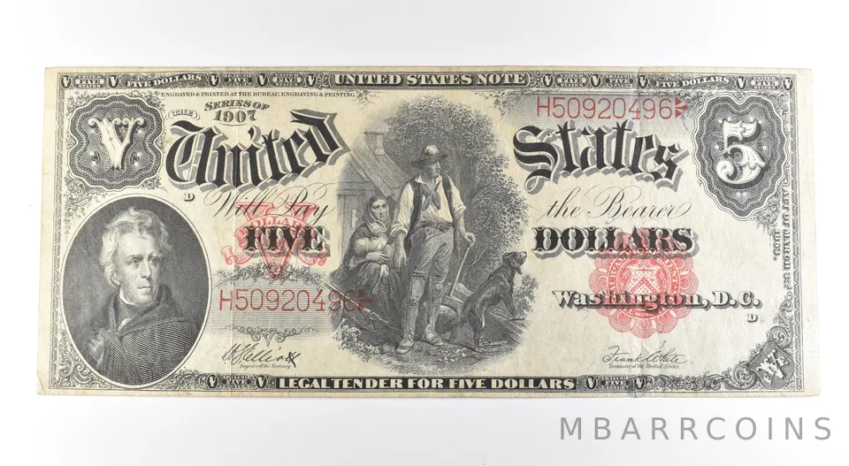 1907 $5 Legal Tender Large Note Red Seal *2684
