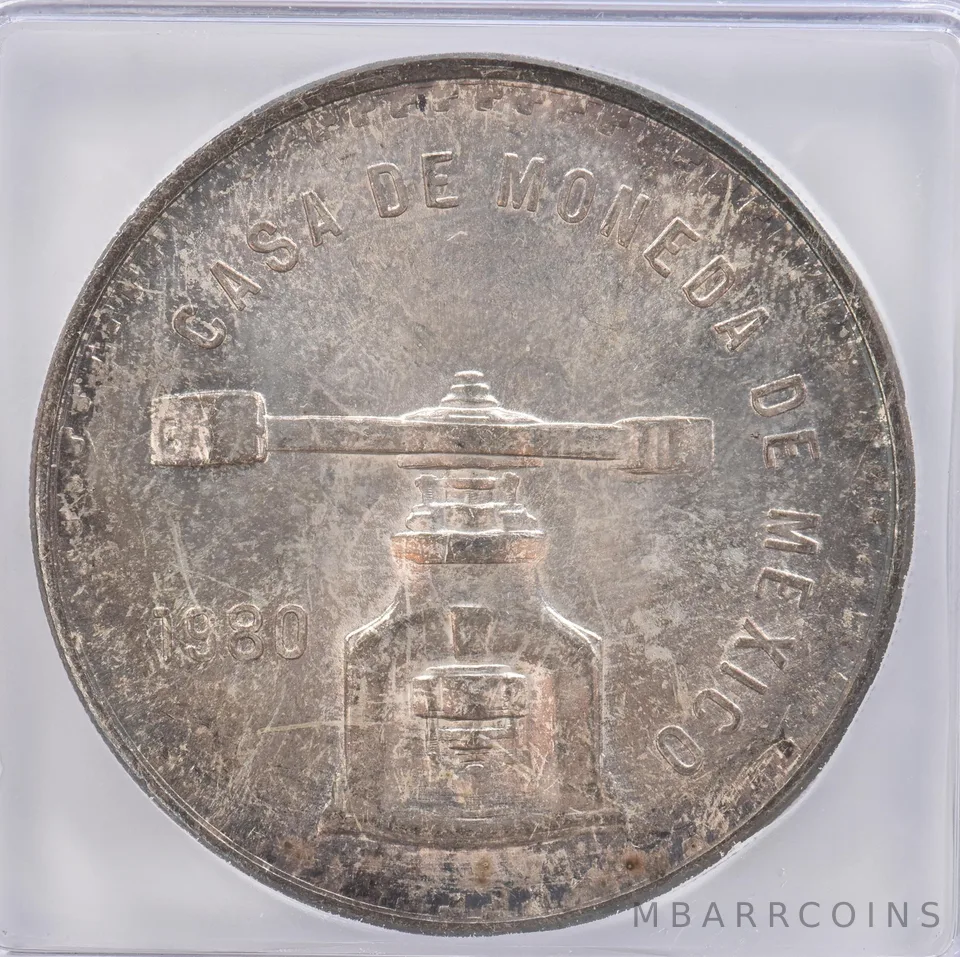 1980 Mo Mexico 1 Onza MS65 ICG Beautiful Tone *0844