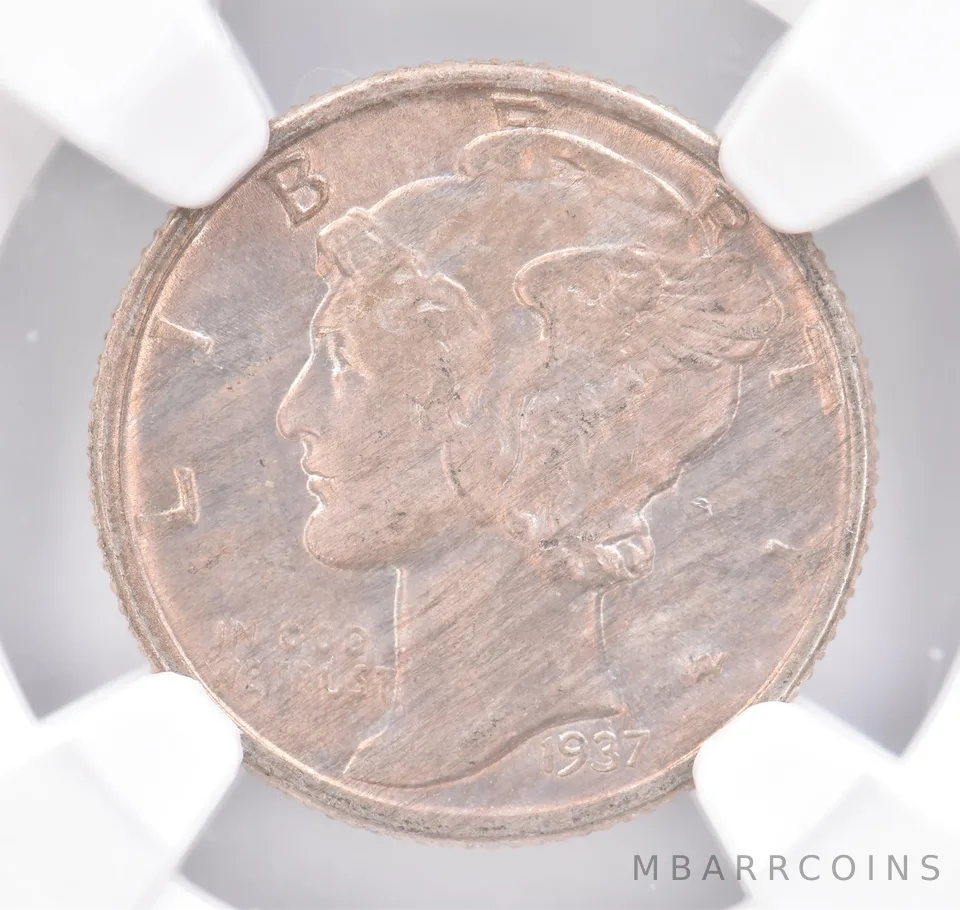 1937 Mercury Dime MS64 NGC Beautiful Tone *1779
