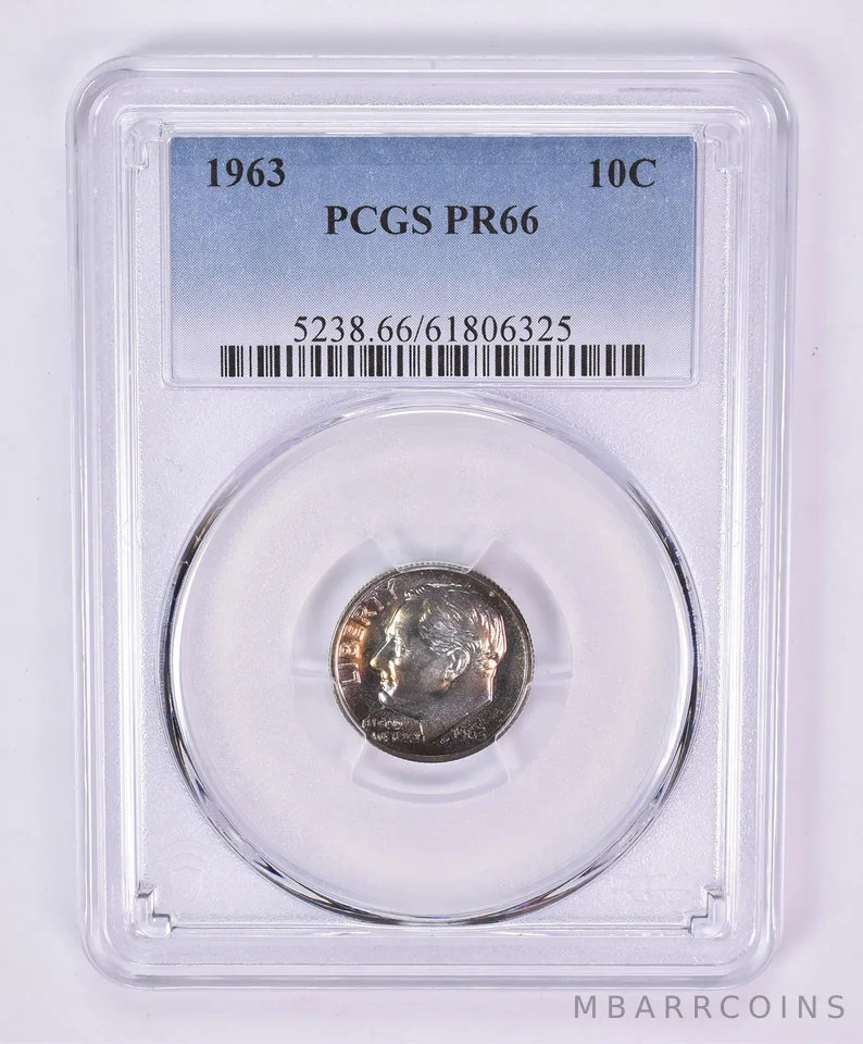 1963 Roosevelt DIme PR66 PCGS Beautiful Tone *1078