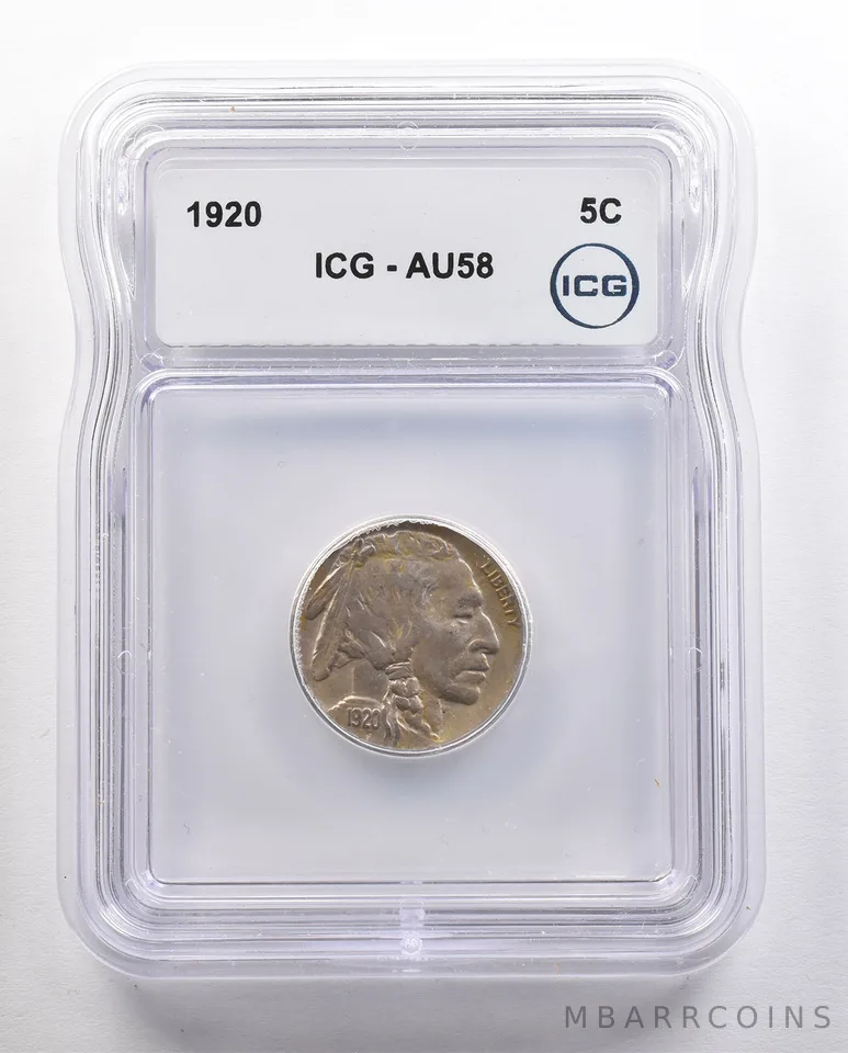 1920 Indian Head Buffalo Nickel AU58 ICG *4412