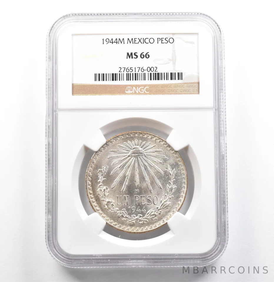 1944 M Mexico Peso MS66 NGC *6858