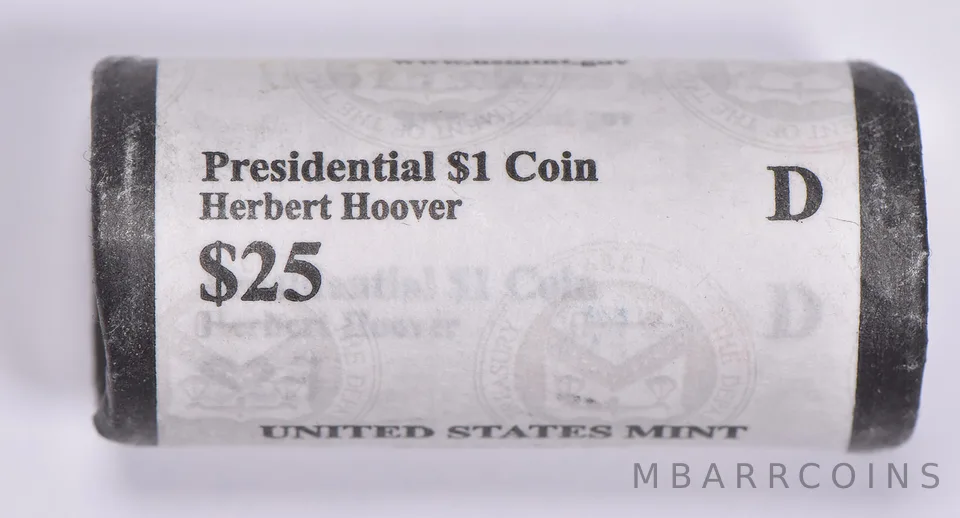 2014-D Herbert Hoover Presidential $1 Coin Roll $25 Unc US Mint BU