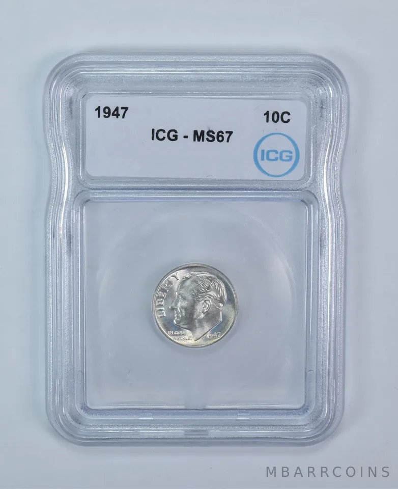 1947 Roosevelt Dime MS67 ICG