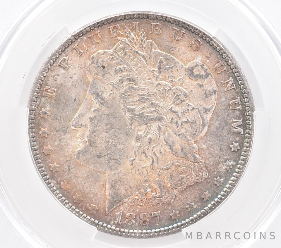 1887 Morgan Silver Dollar MS61 CAC CACg Beautiful Tone *2559