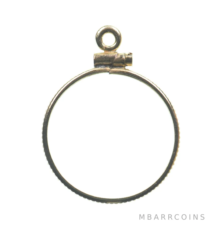 14K 17.9mm GF $2.50 Gold Quarter Eagle Coin Bezel Pendant Frame Edge *1351